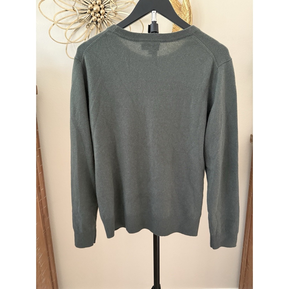 Quince Mongolian Cashmere Crewneck Sweater Womens Large Moss Green Quiet Luxury - Picture 2 of 7